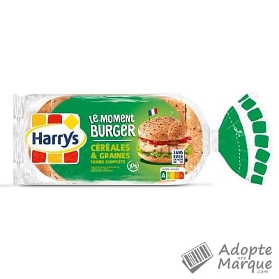 Harry's Le Moment Burger - Pain à Burger Céréales & Graines Les 4 pains - 340G