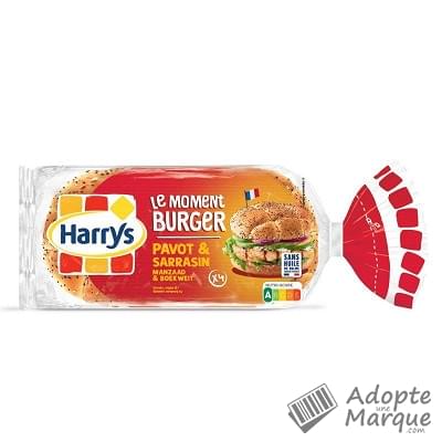 Harry's Le Moment Burger - Pain à Burger Pavot & Sarrasin Les 4 pains - 340G