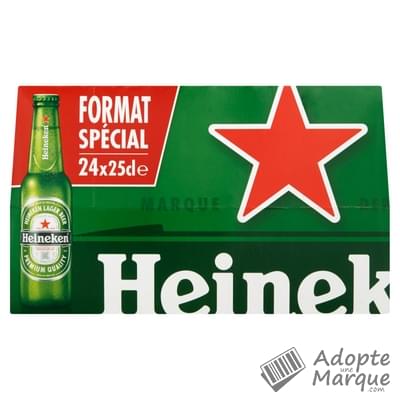 Heineken Bière blonde - 5,0% vol. Les 24 bouteilles de 25CL