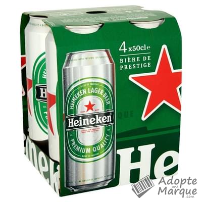 Heineken Bière blonde - 5,0% vol. Les 4 canettes de 50CL
