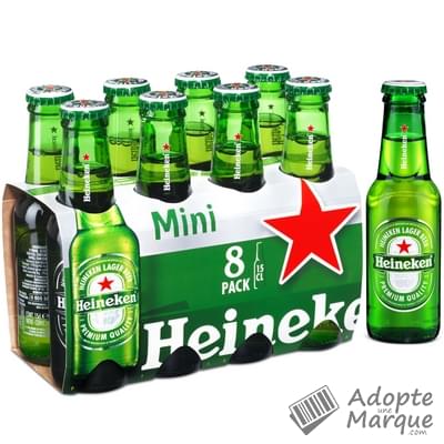 Heineken Bière blonde - 5,0% vol. Les 8 bouteilles de 15CL