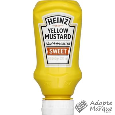 Heinz Moutarde Yellow Mustard Sweet Le flacon Top Down de 240G