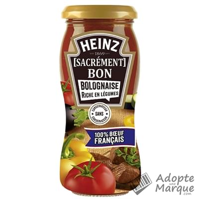 Heinz Sauce pour pâtes Sacrément Bon Bolognaise riche en Légumes Le bocal de 240G