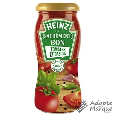 Heinz Sauce pour pâtes Sacrément Bon Tomates & Basilic Le bocal de 240G