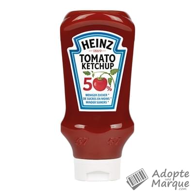 Heinz Tomato Ketchup 50% de Sucre & Sel en Moins Le flacon Top Down de 555G