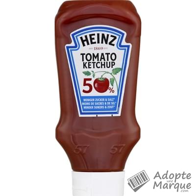 Heinz Tomato Ketchup 50% de Sucre & Sel en Moins Le flacon Top Down de 625G