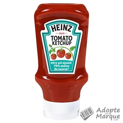 Heinz Tomato Ketchup 70% de Sucre en Moins Le flacon Top Down de 425G