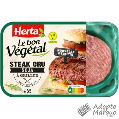 HERTA Le bon végétal steak de soja et de blé 2x2 pièces 2x150g pas cher 