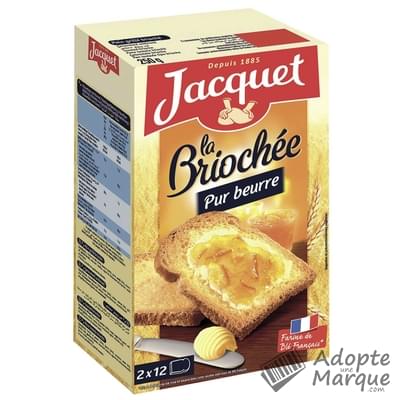Jacquet Biscottes La Briochée Pur Beurre Les 2 étuis de 12 biscottes - 250G