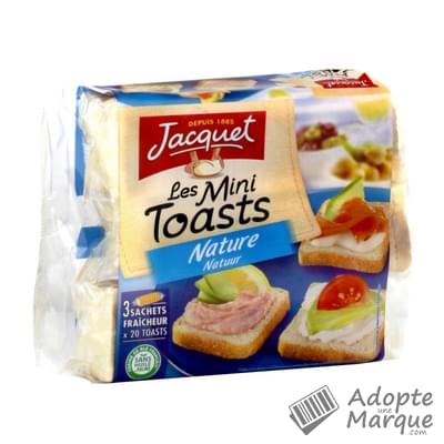 Jacquet Mini-Toasts Nature Les 3 sachets fraîcheur de 20 toasts - 255G