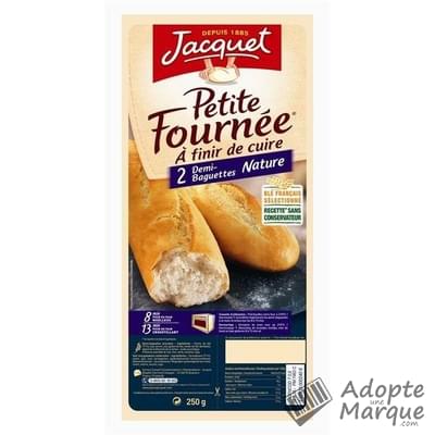Jacquet Petite Fournée - Demi-Baguettes Nature à cuire Les 2 demi-baguettes - 250G