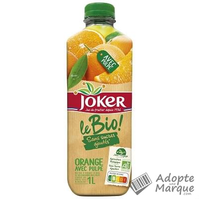 Joker Le Bio - Jus d'Orange avec pulpe La bouteille de 1L