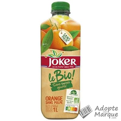 Joker Le Bio - Jus d'Orange sans pulpe La bouteille de 1L