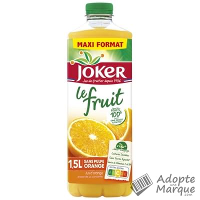 Joker Le Fruit - Jus d'Orange sans pulpe "La bouteille de 1,5L"