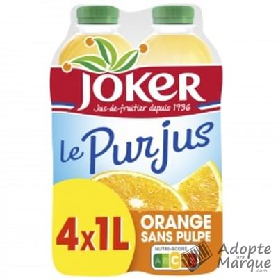 Joker Le Pur Jus - Jus d'Orange sans pulpe Les 2 bouteilles de 1L