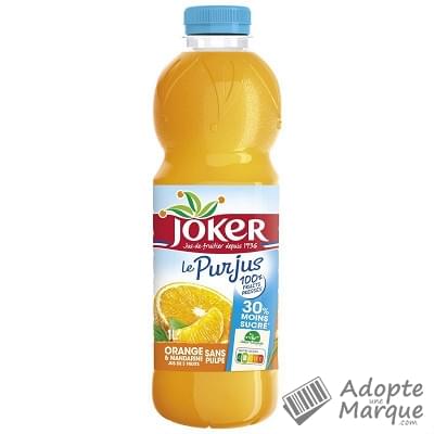 Joker Le Pur Jus - Jus d'Orange sans pulpe 30% moins sucré La bouteille de 1L