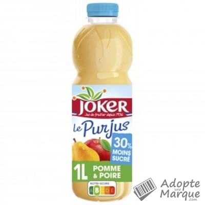 Joker Le Pur Jus - Jus de Pomme & Poire 30% moins sucré La bouteille de 1L
