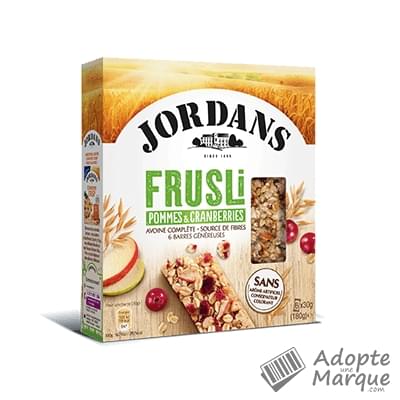 Jordans Frusli Barres céréalières Pommes & Cranberries La boîte de 6 barres - 180G
