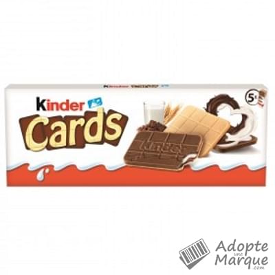 Kinder Cards - Gaufrettes croustillantes fourrées au Chocolat & Lait Le paquet de 128G