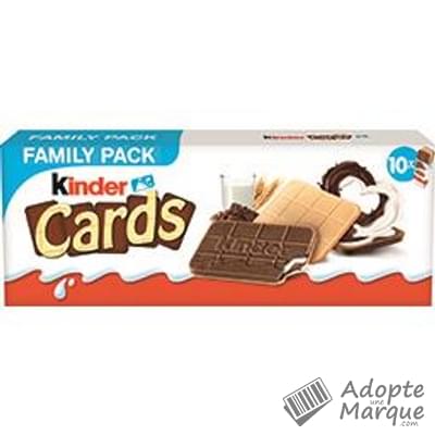 Kinder Cards - Gaufrettes croustillantes fourrées au Chocolat & Lait Le paquet de 256G