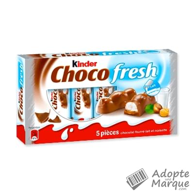 Kinder Choco Fresh - Barres au Chocolat fourrées au Lait & Noisettes Les 5 barres de 21G - 105G