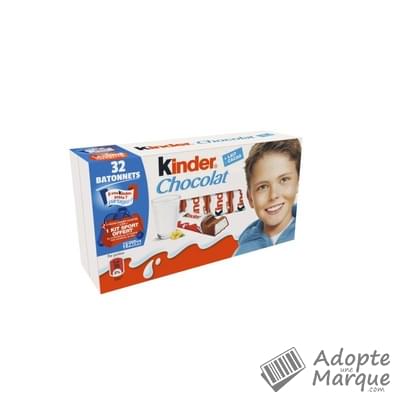 Kinder Chocolat - Bâtonnets de Chocolat au lait fourrés au Lait Les 32 bâtonnets - 400G