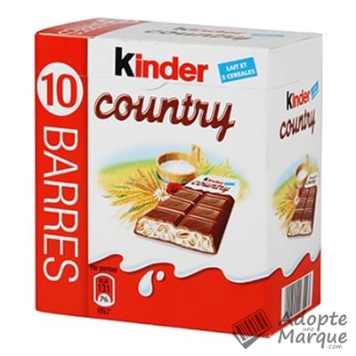 Kinder Country - Barres au Chocolat au Lait & Céréales Les 10 barres - 235G