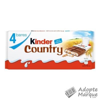 Kinder Country - Barres au Chocolat au Lait & Céréales Les 4 barres - 94G