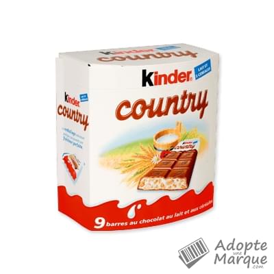 Kinder Country - Barres au Chocolat au Lait & Céréales Les 9 barres - 212G