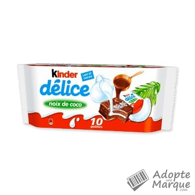 Kinder Délice - Gâteaux moelleux enrobés à la Noix de Coco & au Lait Les 10 gâteaux - 420G