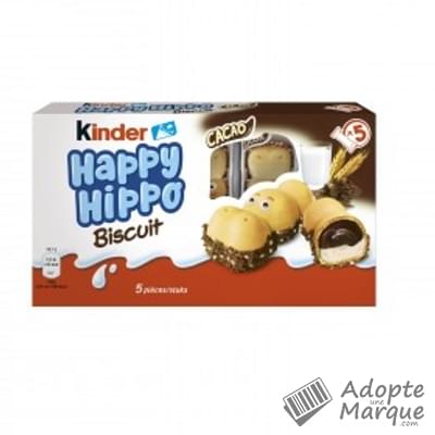 Kinder Happy Hippo - Biscuits fourrés au Cacao "Le paquet de 5 biscuits - 103,5G"