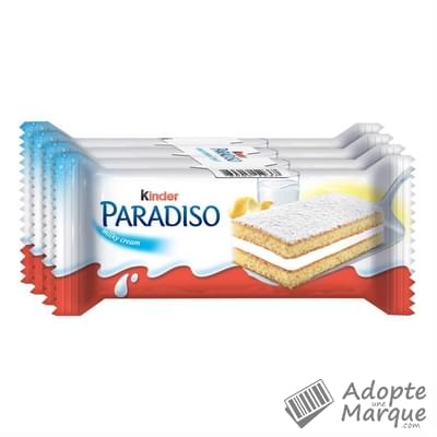 Kinder Paradiso - Génoises fourées au Lait Les 4 biscuits - 116G