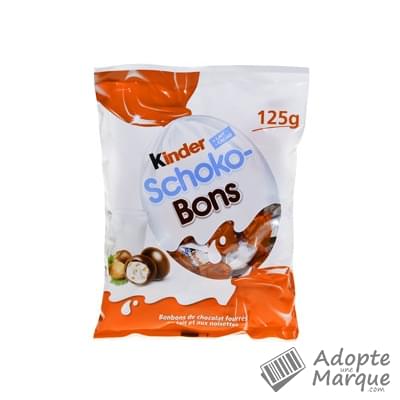 Kinder Schoko-Bons - Confiseries au Chocolat fourrés au Lait & à la Noisette Le sachet de 125G