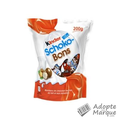 Kinder Schoko-Bons - Confiseries au Chocolat fourrés au Lait & à la Noisette Le sachet de 200G