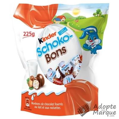 Kinder Schoko-Bons - Confiseries au Chocolat fourrés au Lait & à la Noisette Le sachet de 225G