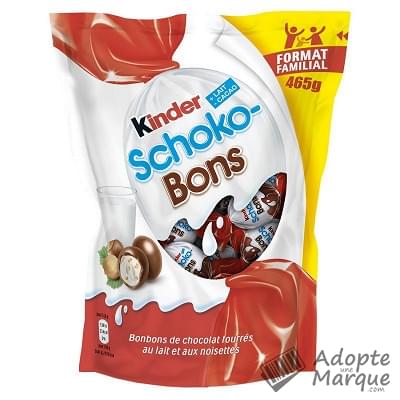 Kinder Schoko-Bons - Confiseries au Chocolat fourrés au Lait & à la Noisette Le sachet de 465G