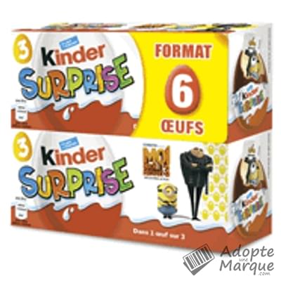 Kinder Surprise - Confiserie Œufs au Chocolat au Lait - Version Unisexe La boîte de 6 pièces - 120g