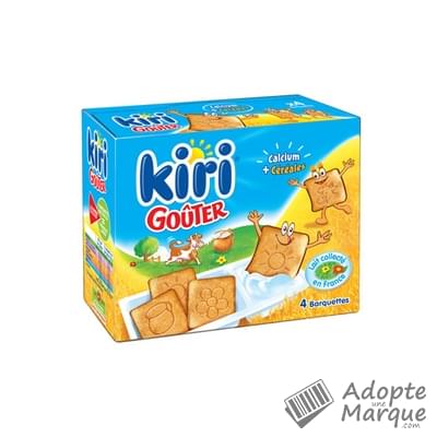 Kiri Goûter - Fromage fondu à la crème de lait & Biscuits croustillants Les 4 barquettes - 140G