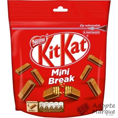 KitKat Mini Break - Gauffrettes croustillantes enrobées de chocolat au lait Le sachet de 104G