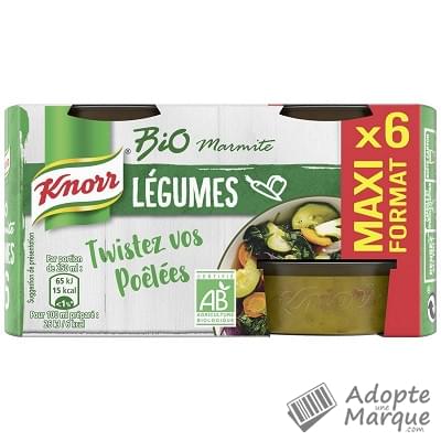 Knorr Bio - Marmite de Bouillon de Légumes Le paquet de 6 capsules - 156G