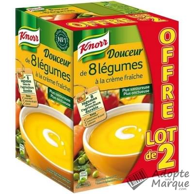Knorr Les Douceurs - Douceur de 8 Légumes à la Crème fraîche Les 2 briques de 1L