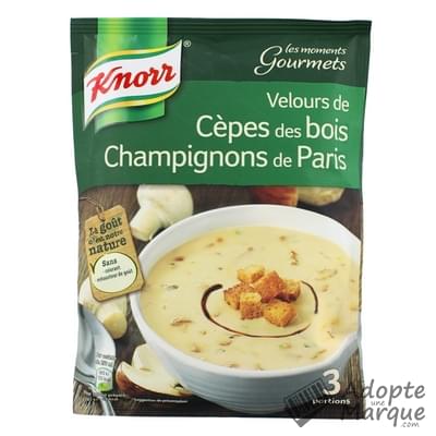 Knorr Les Moments Gourmets - Velours de Cèpes des bois & Champignons de Paris Le sachet de 91G
