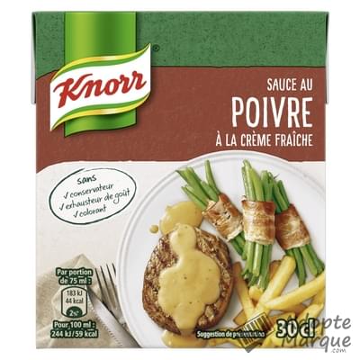 Knorr Les Sauces à Napper - Sauce au Poivre à la Crème fraîche La brique de 30CL