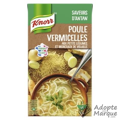 Knorr Saveurs d'Antan - Poule Vermicelles aux petits Légumes & morceaux de Volaille La brique de 1L