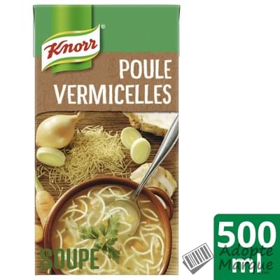Knorr Saveurs d'Antan - Poule Vermicelles aux petits Légumes & morceaux de Volaille La brique de 50CL
