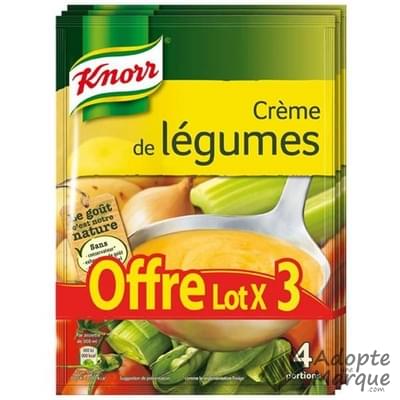 Knorr Les Soupes Déshydratées - Crème de Légumes Les 3 sachets de 112G