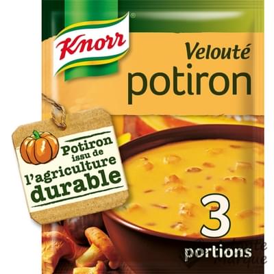 Knorr Les Soupes Déshydratées - Velouté de Potiron aux Châtaignes & Girolles Le sachet de 66G