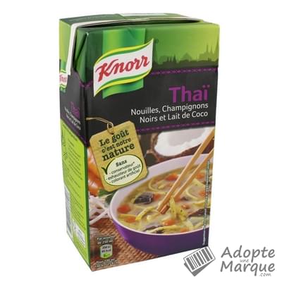 Knorr Les Soupes Exotiques - Soupe Thaï : Nouilles, Champignons noirs & Lait de Coco La brique de 1L