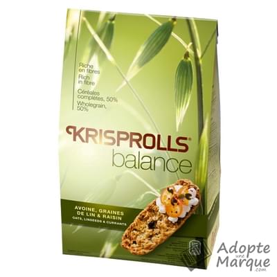 Krisprolls Balance - Petits Pains Suédois Avoine, Graines de Lin & Raisins Le paquet de 165G