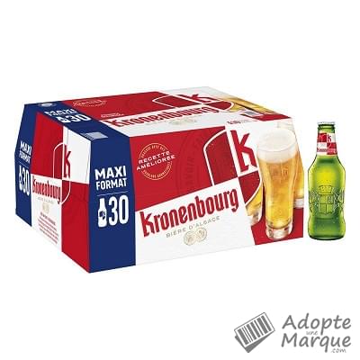 Kronenbourg Bière blonde - 4,2% vol. Les 30 bouteilles de 25CL